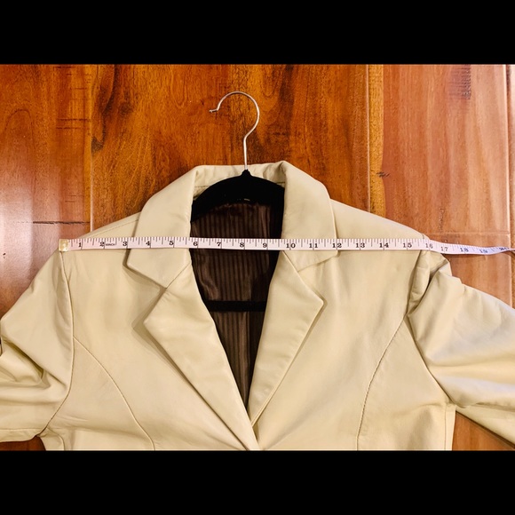 Italian Leather Real Jacket Cream Small Medium - Picture 6 of 8